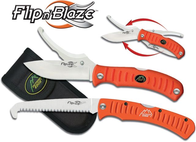 Outdoor Edge Cutlery Flip N' Blaze / Saw Combo Knife Orange