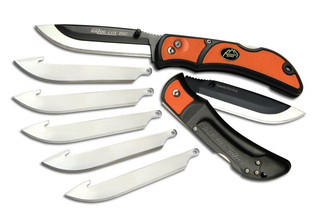Outdoor Edge Cutlery Razor-Lite EDC Folding Knife3.5in Japanese 420J2 BladeOrange Grivory Handle6 Replacement Blades