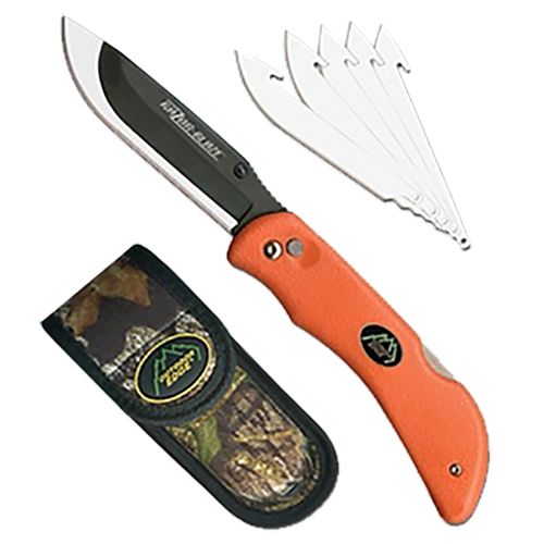 Outdoor Edge Razor-Lite Knife 3.5in 420J Steel W/Sheath Rubberized Orange