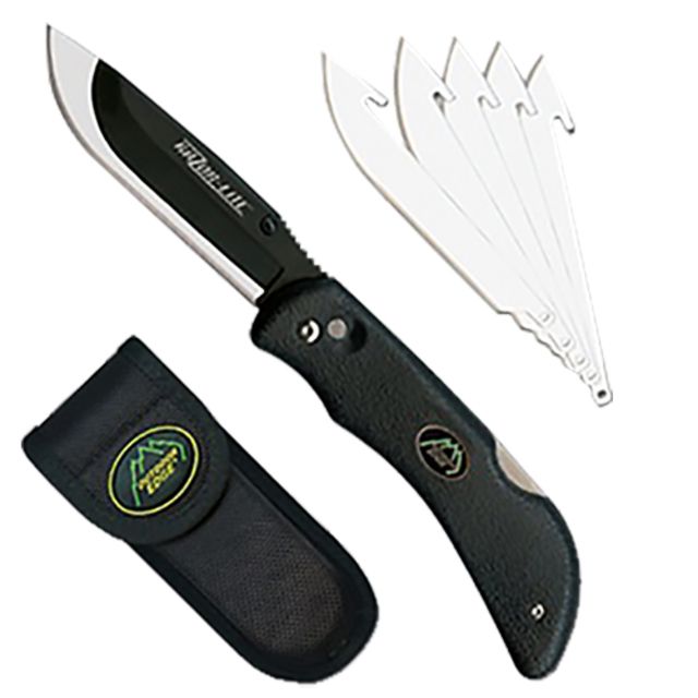 Outdoor Edge  Razor-Lite Knife 3.5in 420J Steel W/Sheath Rubberized Black