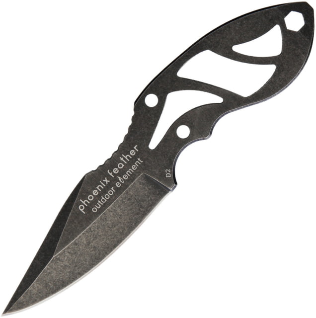 Outdoor Element Phoenix Feather Caping Blade 3" black stonewash finish D2 tool steel caping bla