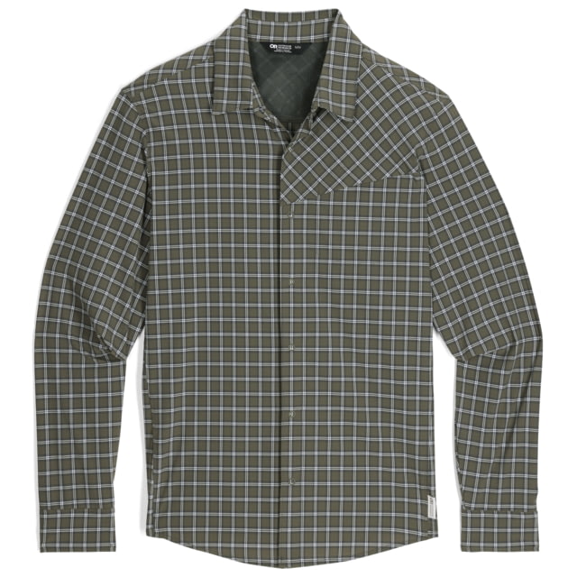 Outdoor Research Outdoor Research Astroman Long Sleeve Sun Shirt - Men's Ranger Green Plaid 2XL