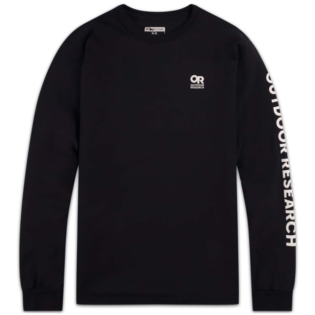 Outdoor Research OR Lockup Chest Logo Long Sleeve Tee Black/White Extra Large
