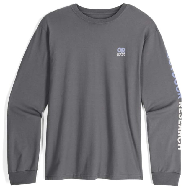 Outdoor Research OR Lockup Chest Logo Long Sleeve Tee Charcoal/Topaz 2XL