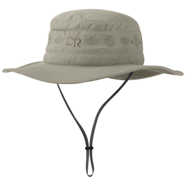 Outdoor Research Solar Roller Sun Hat - Womens khaki/rice embroidery Small
