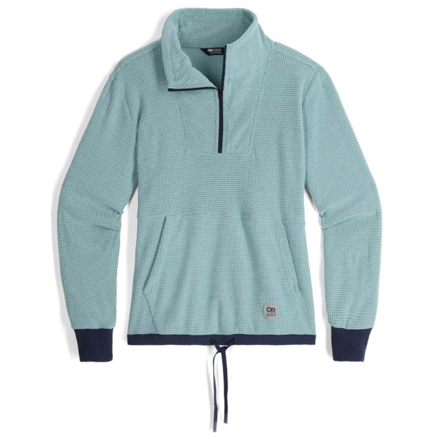 Outdoor Research Trail Mix Quarter Zip Pullover - Women's Sage/Naval Blue Small