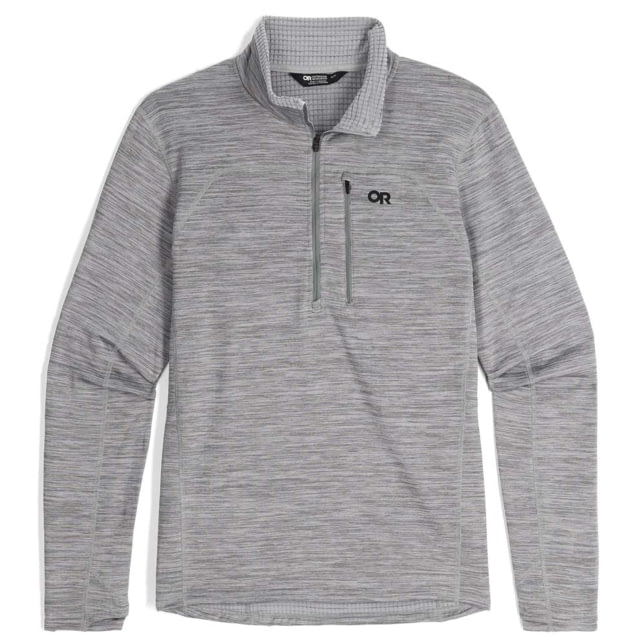 Outdoor Research Vigor Grid Fleece Half Zip Shirt - Men's Grey Heather Extra Large