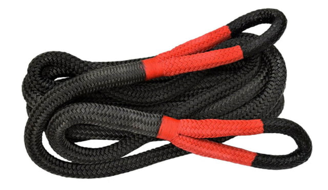 Overland Vehicle Systems Brute Kinetic Recovery Strap 1inx30in with Storage Bag Red/Black
