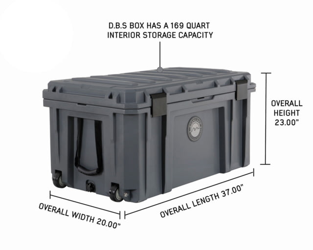 Overland Vehicle Systems D.B.S. Dry Box w/ Wheels Drain and Bottle Opener Dark Grey 169 QT