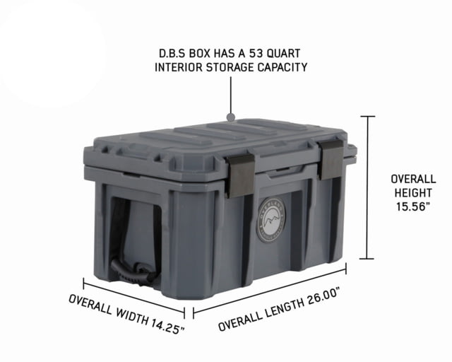 Overland Vehicle Systems D.B.S. Dry Box w/ Wheels Drain and Bottle Opener Dark Grey 53 QT
