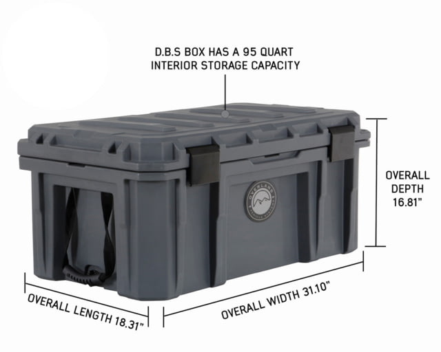 Overland Vehicle Systems D.B.S. Dry Box w/ Wheels Drain and Bottle Opener Dark Grey 95 QT