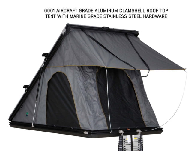 Overland Vehicle Systems Mamba 3 Clamshell Aluminum Roof Top Tent -Black Shell & Grey Body Black/Grey