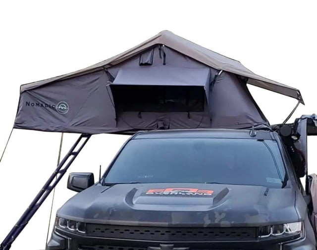 Overland Vehicle Systems Nomadic 4 Extended Roof Top Tent 4 Person w/ Annex Base Dark Gray/Green 75 x 122 x 51 in