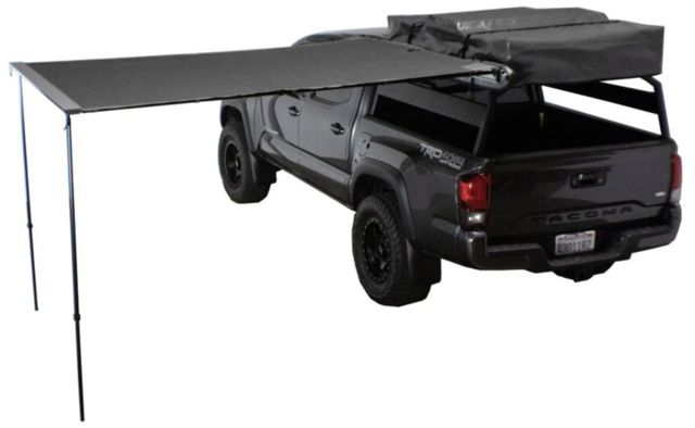 Overland Vehicle Systems Nomadic Awning 6.0 Covered Shelter 53 sq ft 600D Dark Gray/Black 98.5 x 78.5 in
