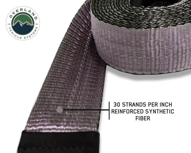Overland Vehicle Systems Tow Strap 20000 lbs 2in x 30ft Black