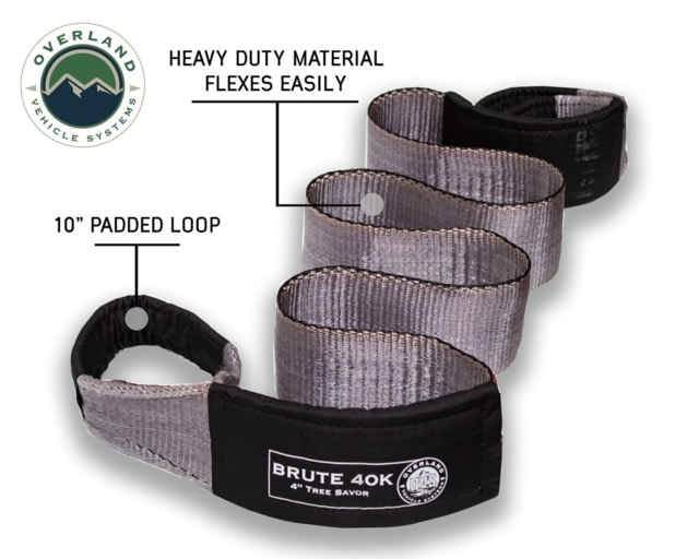 Overland Vehicle Systems Tow Strap 40000 lbs 4in x 8ft Black