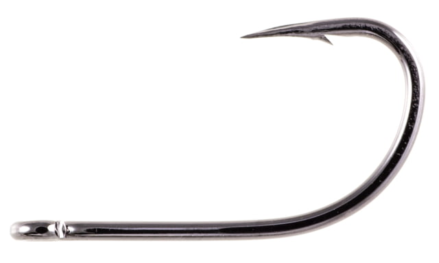 Owner Hooks AKI Hook with Cutting Point Forged Shank Reversed Bend Straight Eye Black Chrome Size 6/0 22 Per Pack