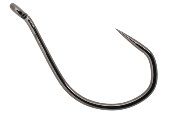 Owner Hooks Barbless No Escape Octopus Hook Needle Point Forged Shank V Bend All Purpose Up Eye Black Chrome Size 5/0 4 Per Pack