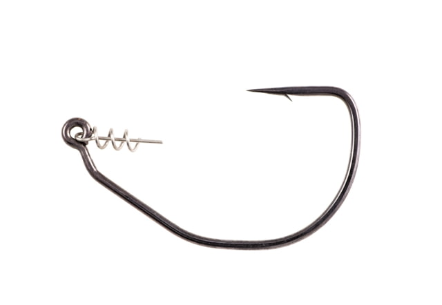 Owner Hooks Beast Soft Bait Hook with Twistlock Centering-Pin Spring Needle Point Forged Shank Weedless Black Chrome Size 10/0 2 Per Pack
