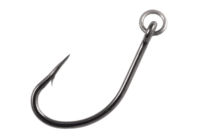 Owner Hooks Flyliner Ringed Live Bait Hook with Cutting Point Short Shank Ringed/Welded Eye Black Chrome Size 1/0 7 Per Pack