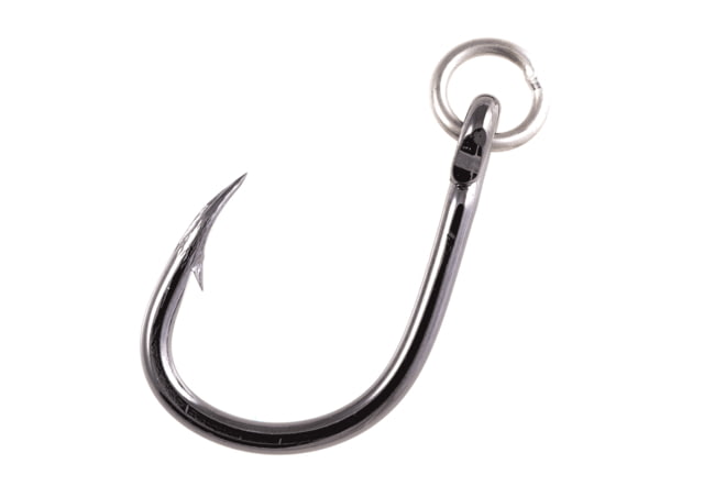 Owner Hooks Gorilla Ringed Live Bait Hook with Cutting Point Forged Shank Welded Eye Black Chrome Size 5/0 23 Per Pack