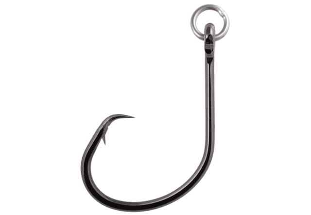 Owner Hooks Ringed Mutu Hybrid Hook Black Chrome Size 1/0 6 Pack