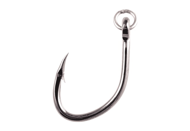 Owner Hooks Ringed Offshore Bait Hook Needle Point Forged Shank 2X Strong Offset Black Chrome Size 1 6 Per Pack