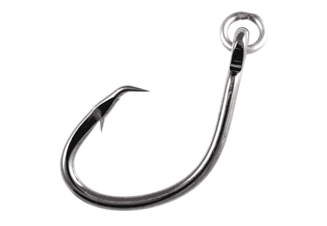 Owner Hooks Super Mutu Circle Hook Ringed Forged/Hangnail Point 3X Strong Shank Welded Eye Black Chrome Size 10/0 3 Per Pack