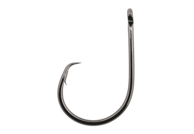 Owner Hooks SSW In-Line CIrcle Hook Hangnail Point Medium Shank Non-Offset Straight Eye Black Chrome Size 6/0 6 Per Pack