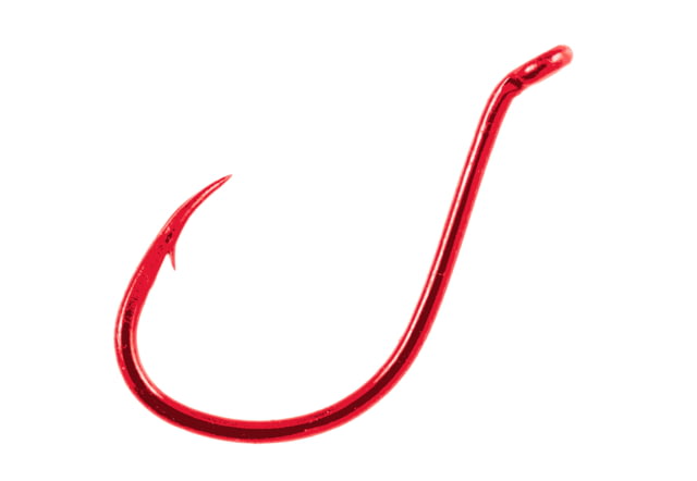Owner Hooks SSW All Purpose Bait Hook Hook with Cutting Point Forged Shank Reversed Bend Up Eye Red Size 2/0 8 Per Pack