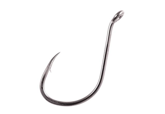 Owner Hooks SSW All Purpose Hook with Super Needle Point Forged Shank Reversed Bend Up Eye Black Chrome Size 6/0 22 Per Pack