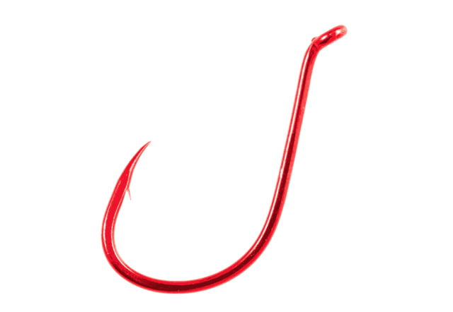 Owner Hooks SSW All Purpose Hook with Super Needle Point Forged Shank Reversed Bend Up Eye Red Size 5/0 4 Per Pack