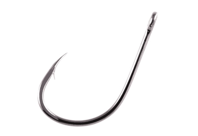 Owner Hooks SSW Straight Eye Hook with Cutting Point Forged Shank Reversed Bend Offset Black Chrome Size 2/0 8 Per Pack
