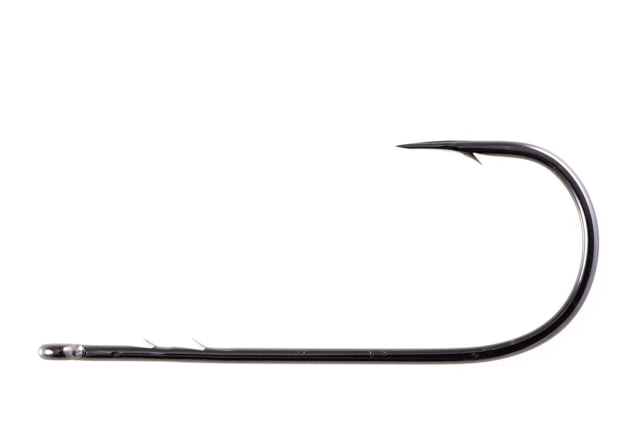 Owner Hooks Worm Hook with Cutting Point Straight Shank Wide Gap 3X Strong Worm/Baitholder Black Chrome Size 2/0 6 Per Pack