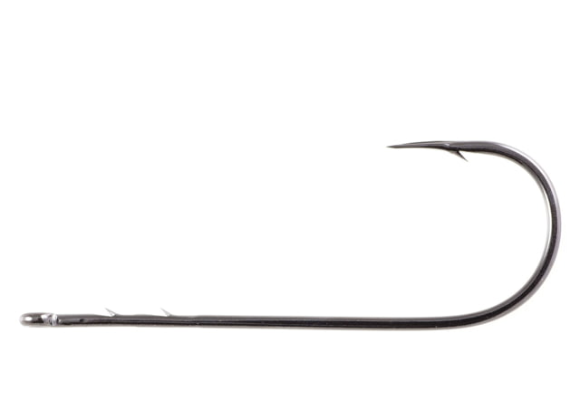 Owner Hooks Straight Shank Worm Hook with Cutting Point Round Bend Black Chrome Size 4/0 5/ Pack