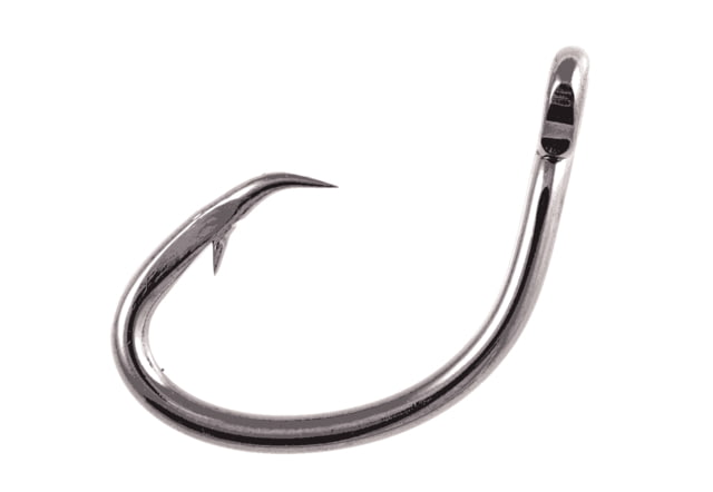 Owner Hooks Super Mutu Circle Hook Forged/Hangnail Point 3X Strong Shank Welded Eye Black Chrome Size 11/0 2 Per Pack