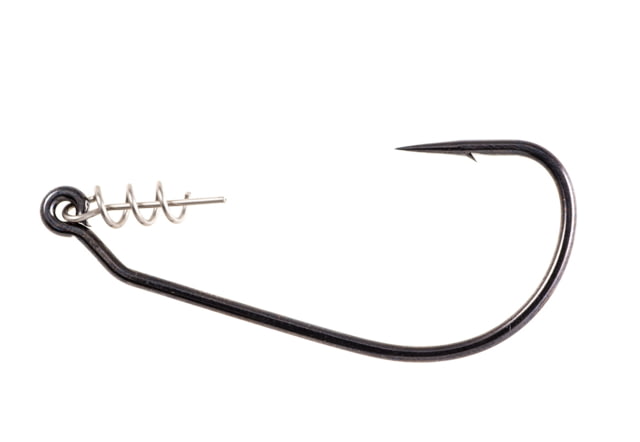 Owner Hooks TwistLock Bass Hook with Centering-Pin Spring Needle Point Forged Shank 3X Strong Black Chrome Size 4/0 5 Per Pack