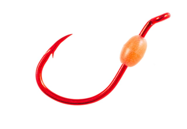 Owner Hooks Walleye Bait Hook with Hot Glow Bead Needle Point All Purpose Red Size 2 8 Per Pack