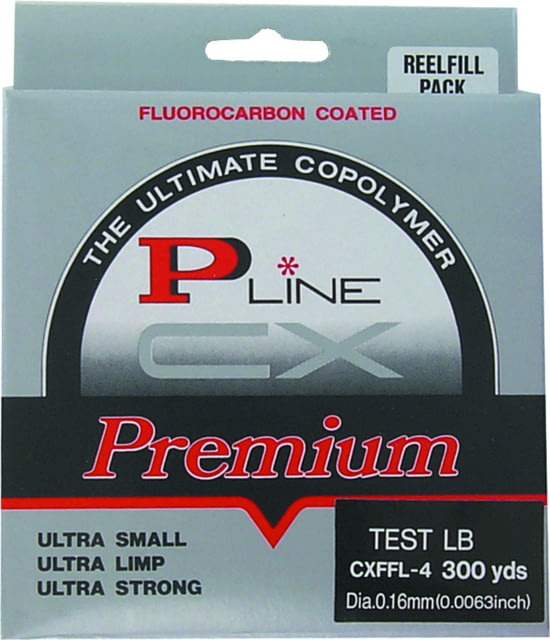 P-Line Cx Premium Fluorocarbon-Coated Mono Filler Spool Clear Fluorescent 10lb 300Yd