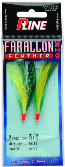 P-Line Farallon Feather 2 Hooks 5/0 Green/Chartreuse