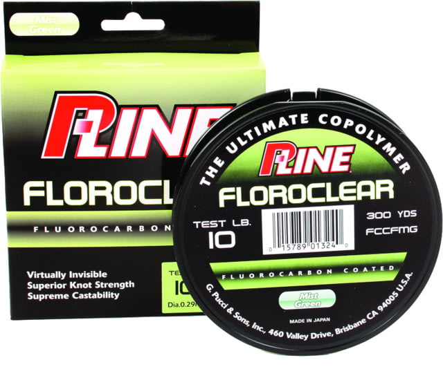 P-Line Floroclear Fluorocarbon Coated Mono Mist Green 10lb 300Yd