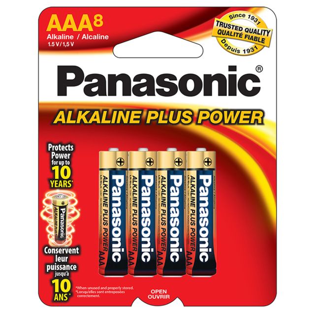 Panasonic Aklaline Size AAA Plus Power Batteries - Pack of 8