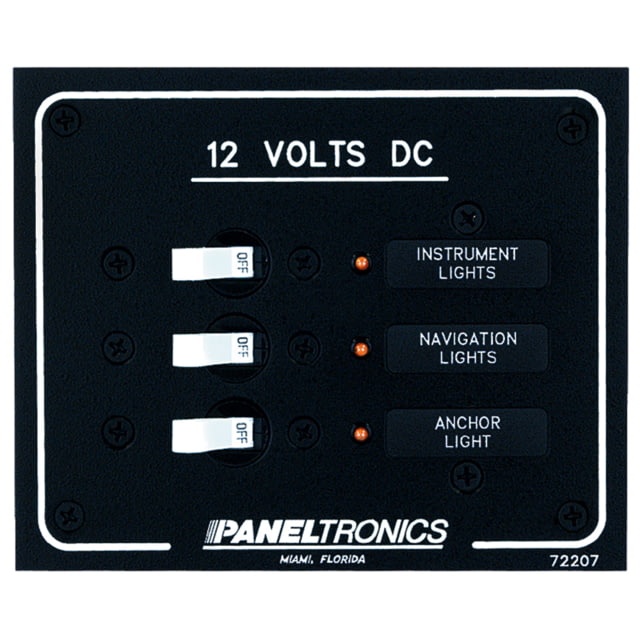 Paneltronics DC 3 Position Breaker Panel w/LEDs Standard