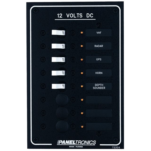 Paneltronics DC 8 Position Breaker Panel w/LEDs Standard