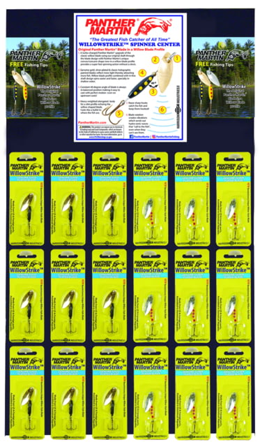 Panther Martin 72pc Display of Panther Martin prefilled Willow Strike Spinner Wingkick