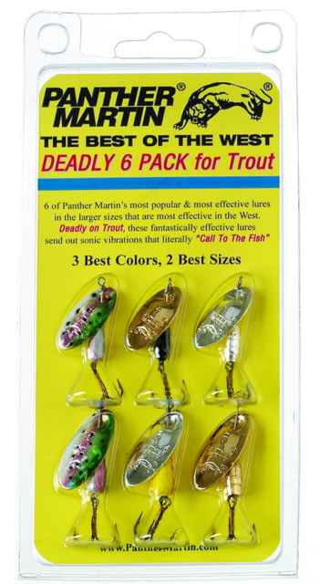 Panther Martin Best Of The West Spinner Kit #4/#6 Rainbow Trout/Black/Gold/Silver/Yellow/Red