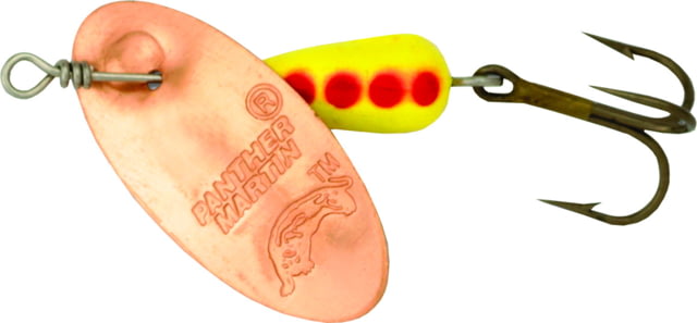 Panther Martin Classic Regular In-Line Spinner Treble Fishing Hook Size 2 1/16 oz 1 Piece Yellow & Red