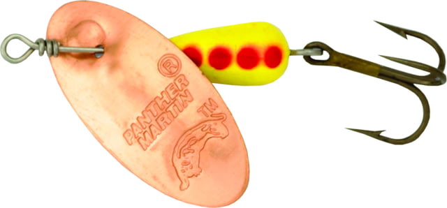 Panther Martin Classic Regular In-Line Spinner Treble Fishing Hook Size 4 1/8 oz 1 Piece Yellow & Red