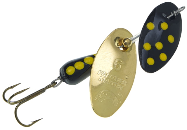 Panther Martin DualFlash Twin Blade In-Line Spinner Treble Fishing Hook Size 1 1/9 oz 1 Piece Black/Gold