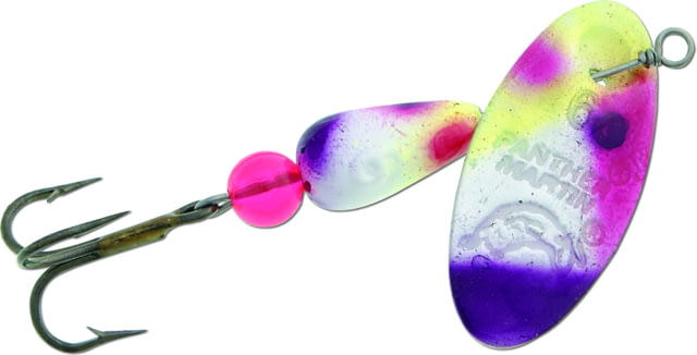 Panther Martin FishSeeUV In-Line Spinner Treble Fishing Hook Size 4 1/8oz 1 Piece Chartreuse/Purple/Pink